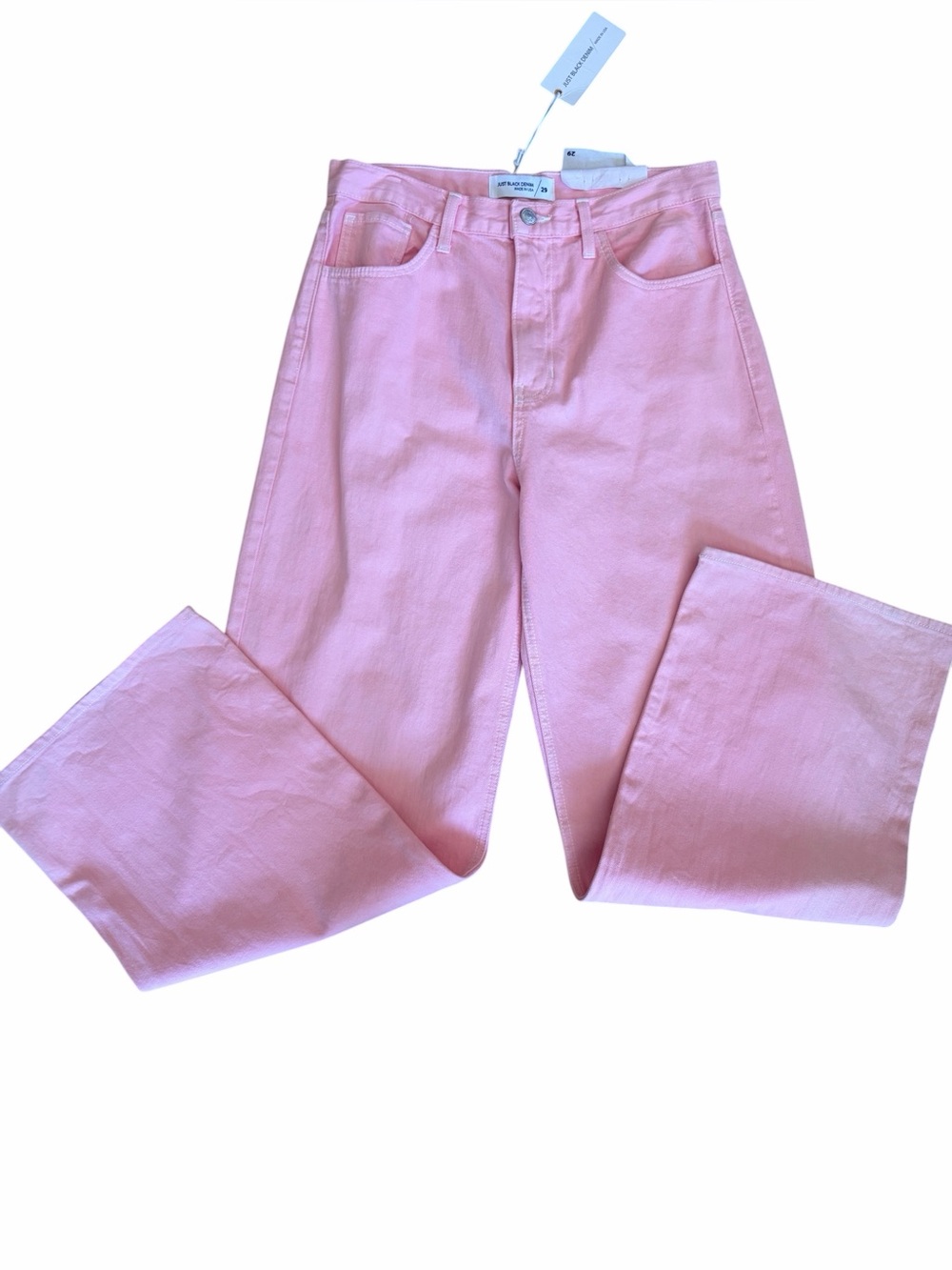 Just black denim retro fit wide leg light pink lemonade 29 waist NWT straight